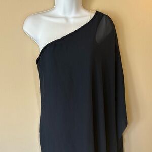 Sleek navy One-Shoulder Dress